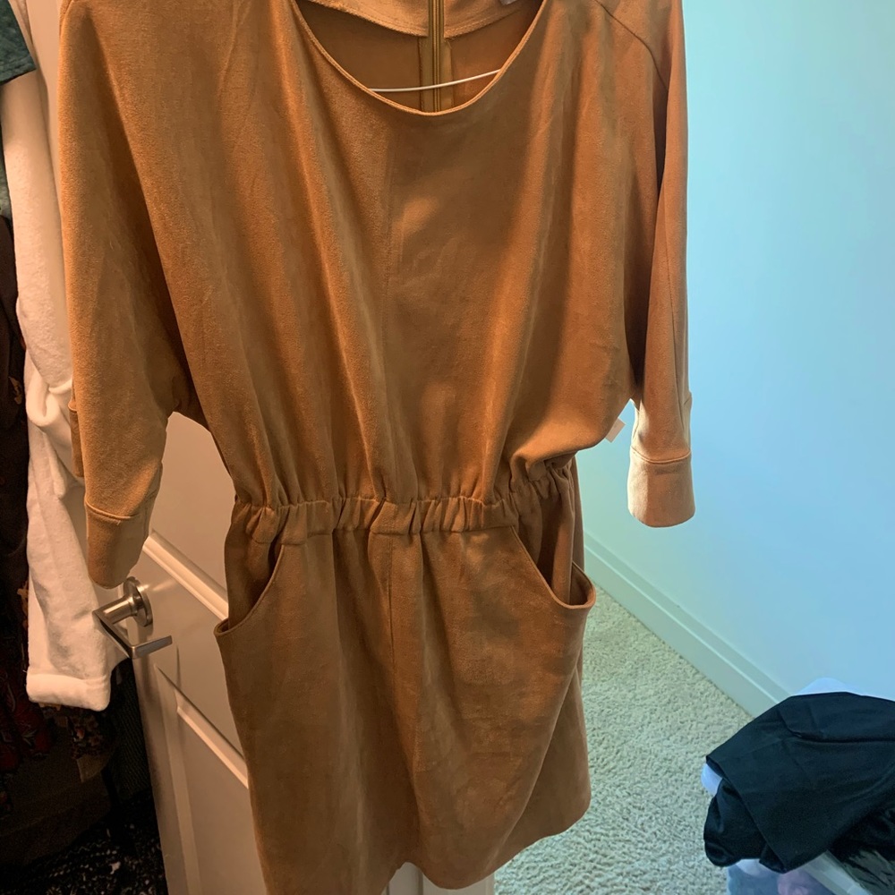 Suede Camel Short dress